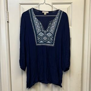 Coldwater Creek Navy Bojo Blouse. XS
